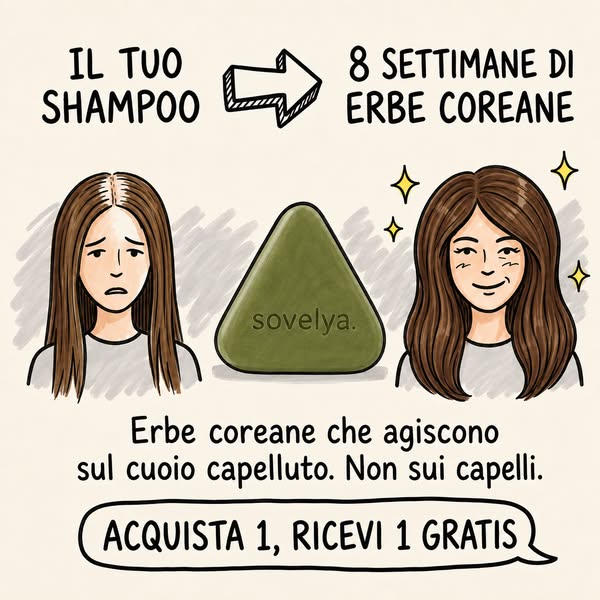 Sapone Coreano per la Crescita dei Capelli — Ferma la Caduta con 12 Erbe