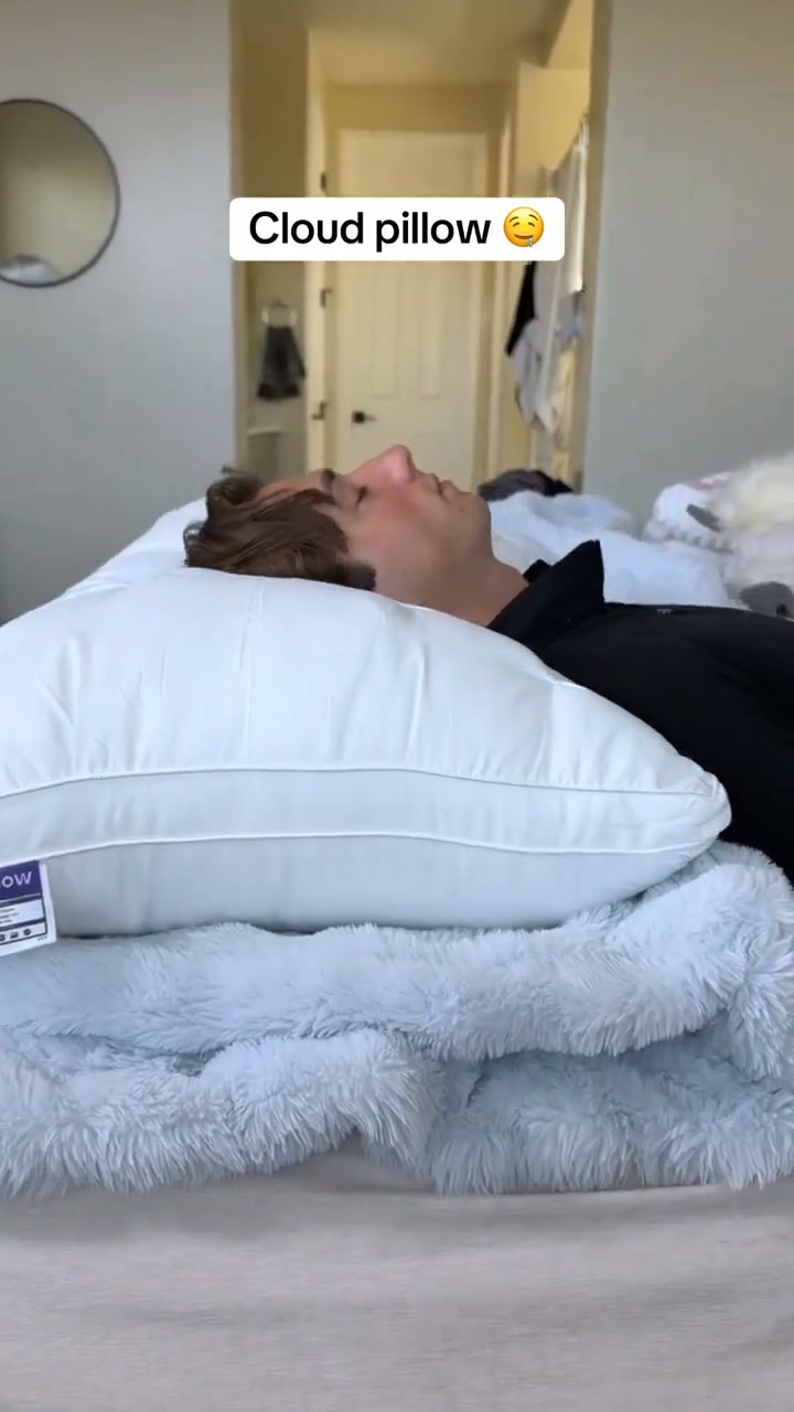 Tufted Neck Support Pillow | Cooling Breathable & Fluffy, No-Flat Fill for All Sleep Positions