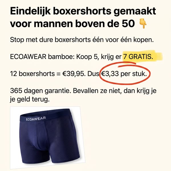 Eindelijk boxershorts gemaakt voor mannen boven de 50