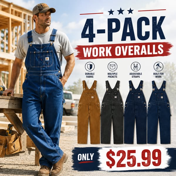 Last Day PromotionMen's Denim Bib Overalls, Workwear with Adjustable Straps and Convenient Tool Pockets