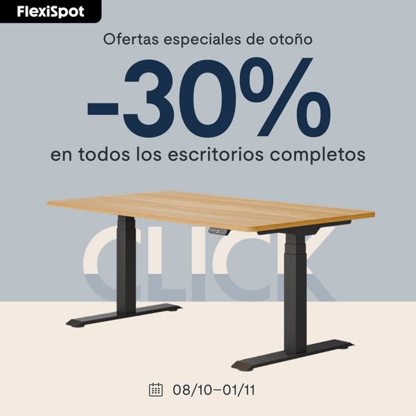 Hasta -30% en escritorios ergonómicos