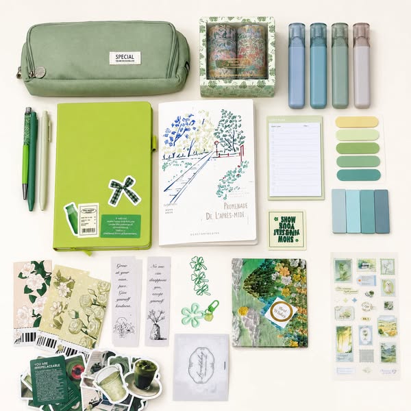 Botanical Green Stationery Gift Set