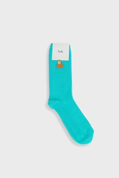 Waffle Socks - Tropical Green - Folk
