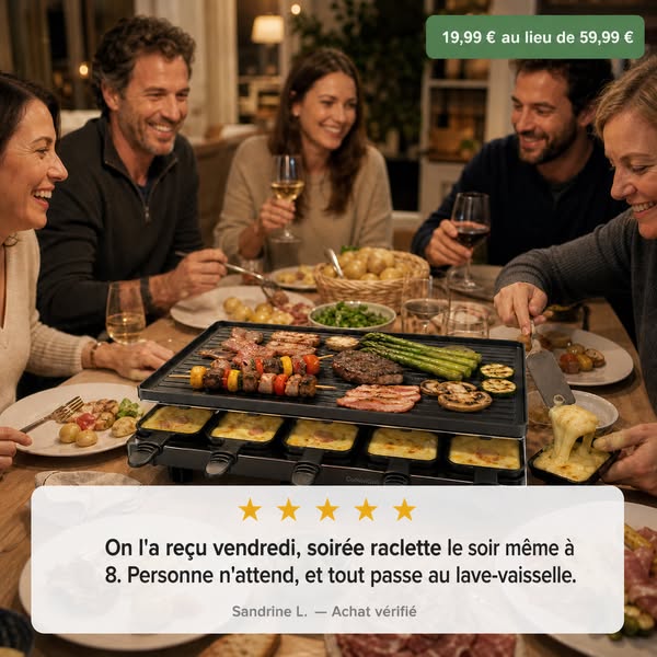 Appareil à Raclette & Grill 8 personnes — 19,99 €