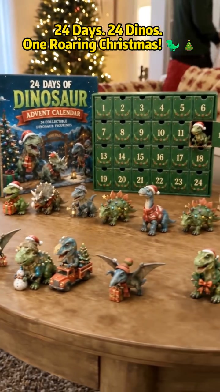 24 Days of Dinosaur Christmas Advent Calendar – 24 Collectible Dino Figurines & Holiday Surprises