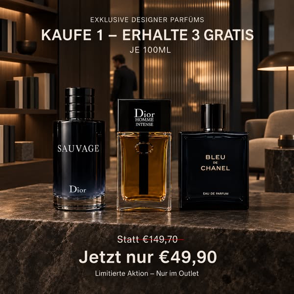 Nur noch kurze Zeit: 1 bezahlen – 3 Düfte erhalten