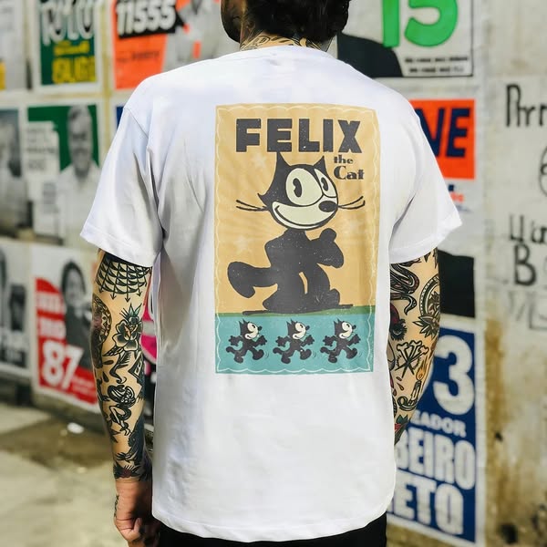 Felix The Cat Printed Men's T-shirt White-5XLMusic is the language of the soul.