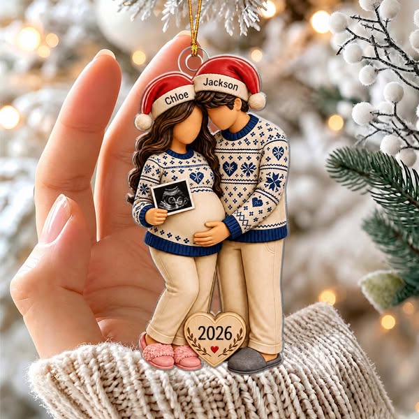Personalized Pregnancy Christmas Ornament