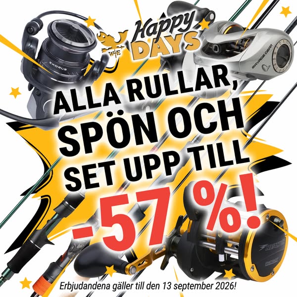 Alla rullar, spön och set på rea! Upp till -57 %.