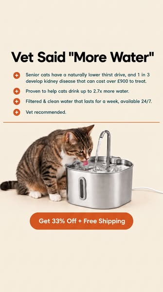 The #1 vet-recommended cat fountain in the UK, built to actually get your cat drinking more.