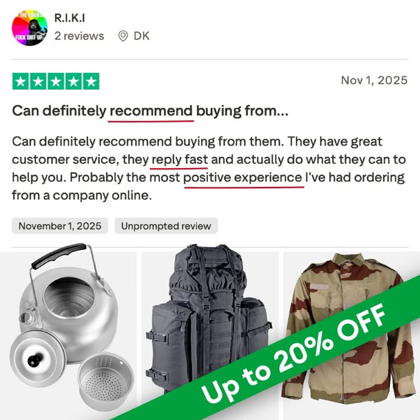 20% OFF Military Surplus Gear