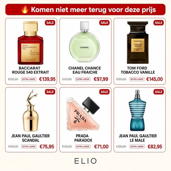 Designerparfums tot -55%
