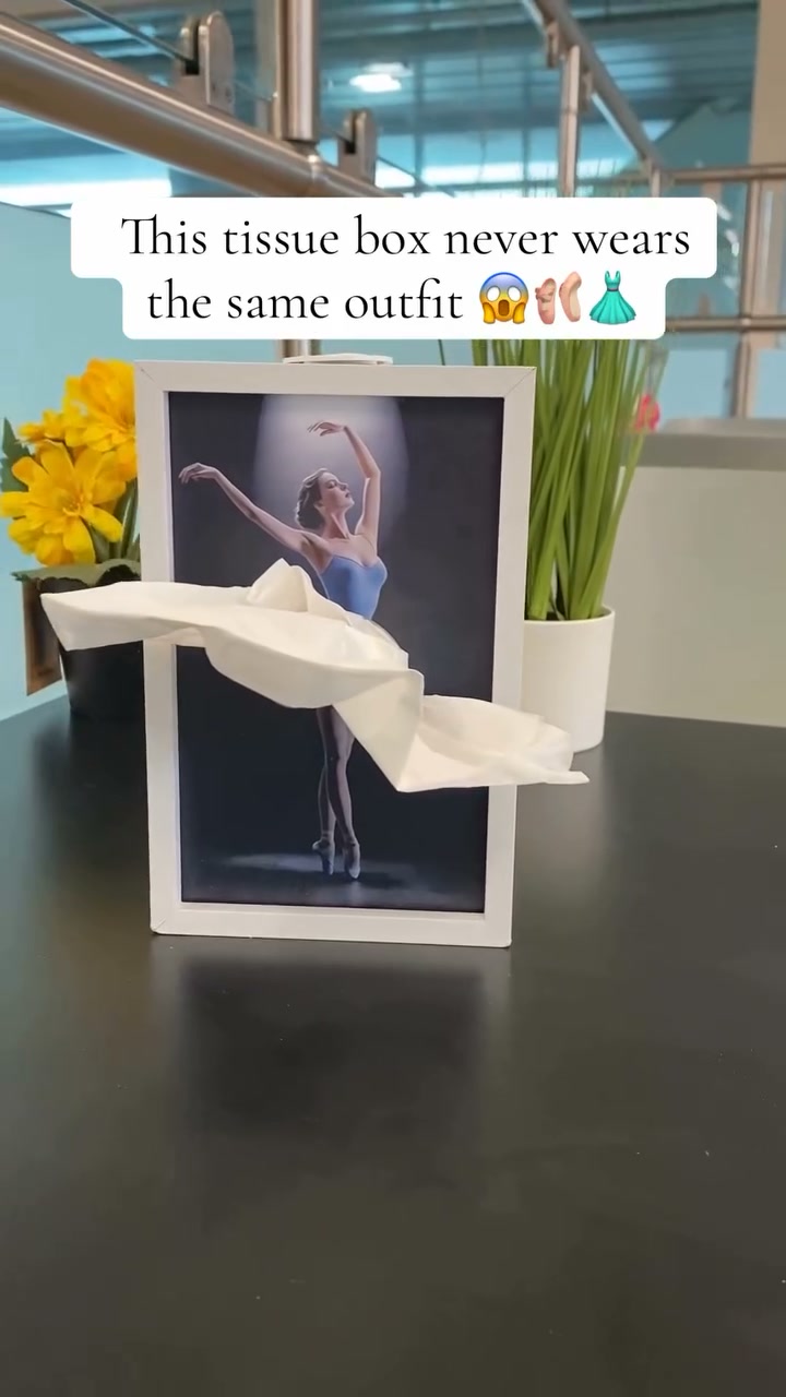 Ballerina Wooden Tissue Box Holder