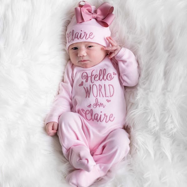 Personalized Baby Coming Home Outfit Set