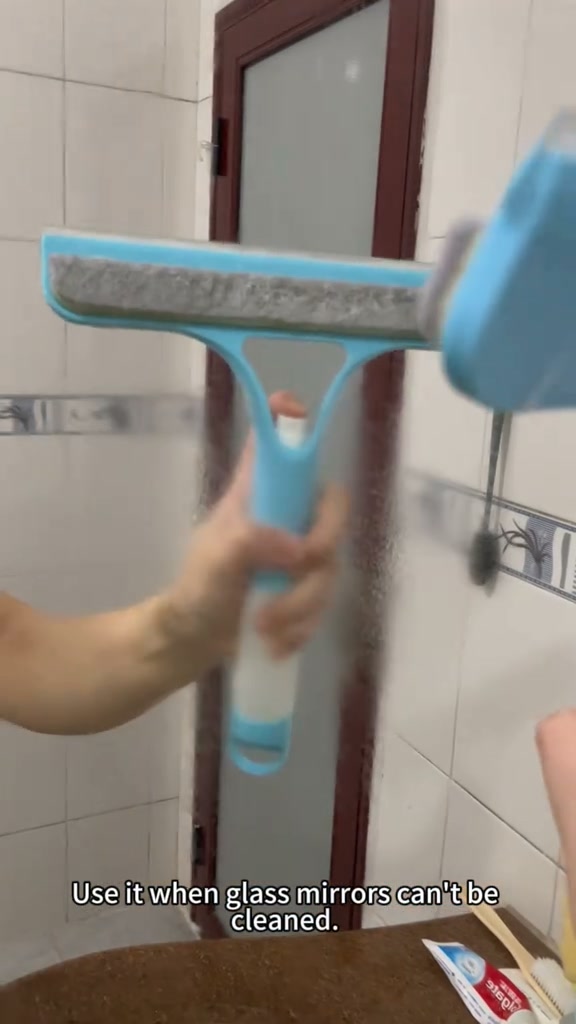 3-in-1 Window Squeegee With Spray Bottle & Scrubber