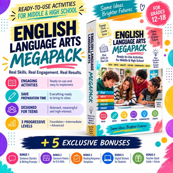 English Language Arts Megapack + 5 Bonuses