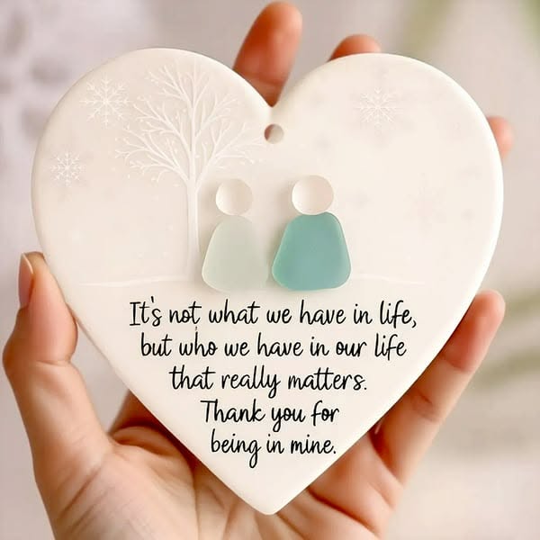 Heart-Shaped Sea Glass Friendship Decor - Shaped by Nature & Crafted by Hand