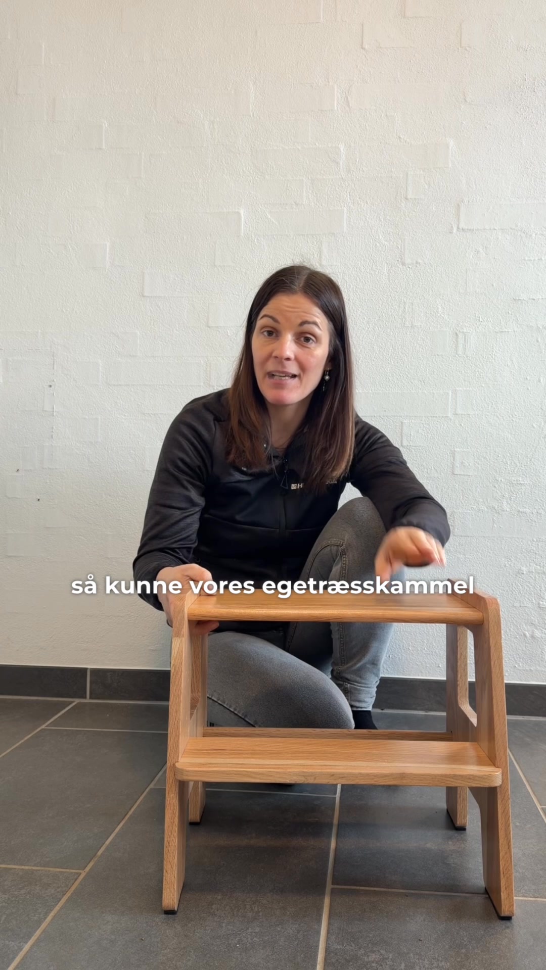 Børneskammel i egetræ