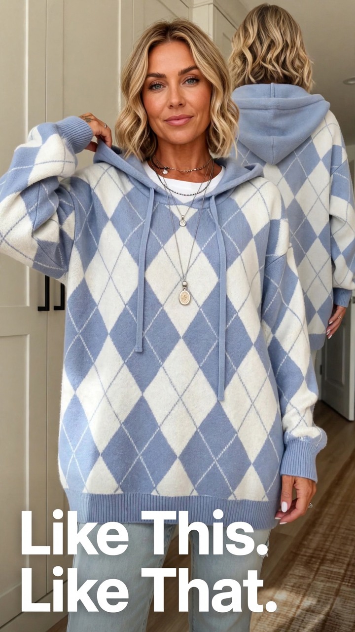 Gratis verzendingCasuele dames hoodie met ruitpatroon