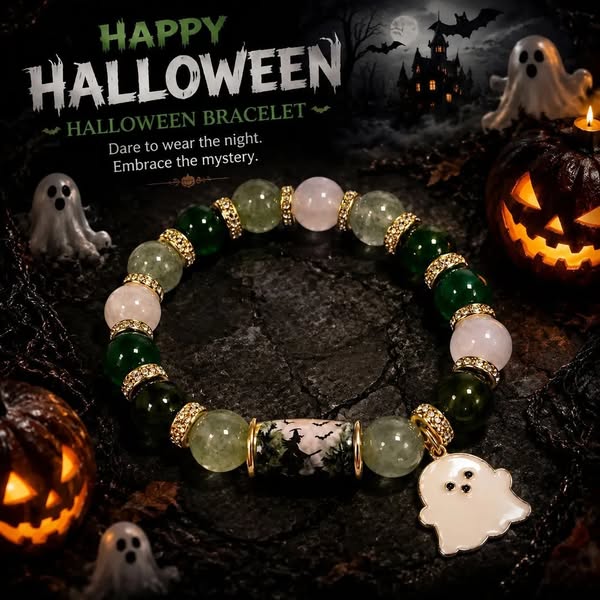 Natural Jade Halloween Bracelet