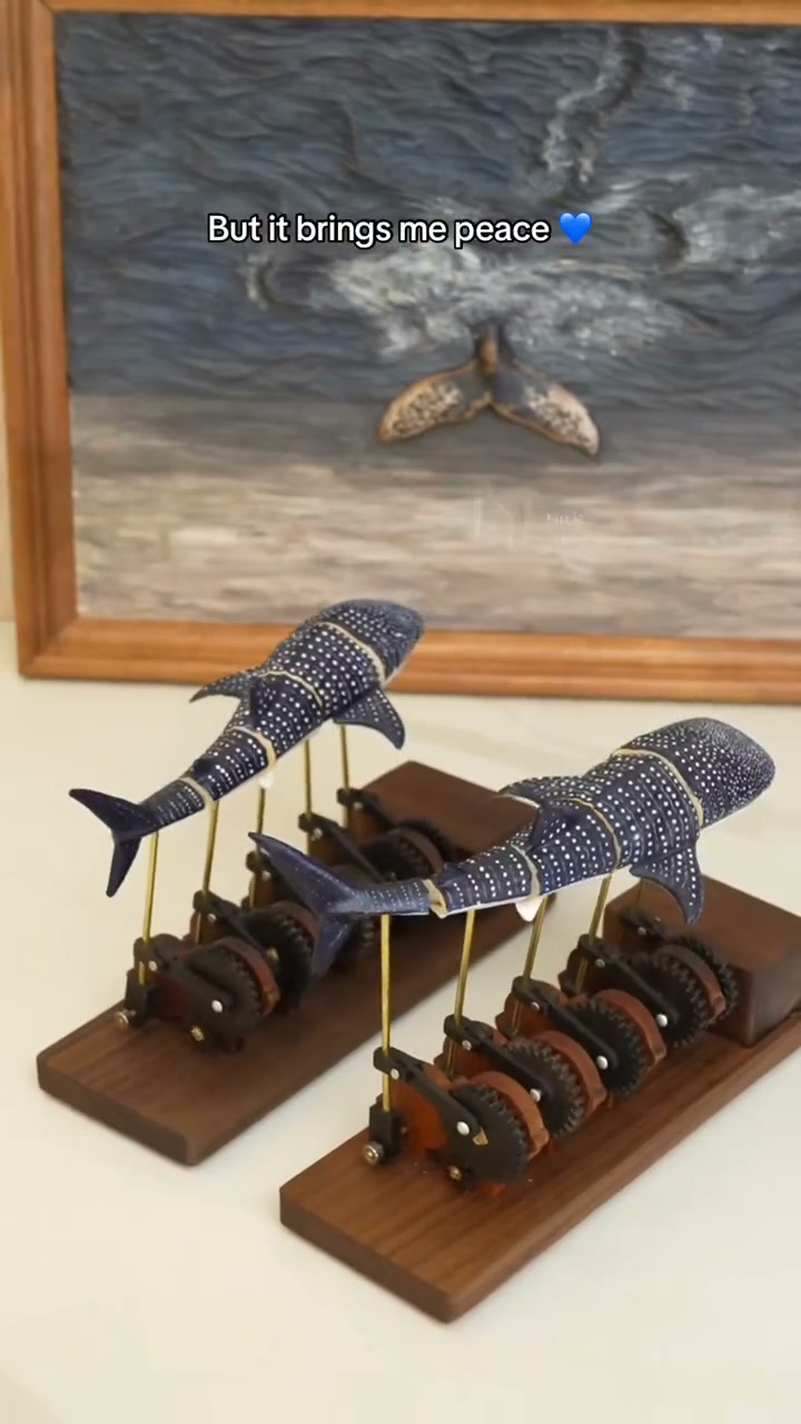 Handcrafted Wooden Ocean Animal Mechanical Model