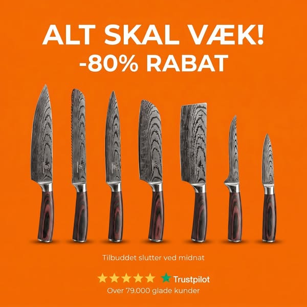 8 knive i én gaveæske
