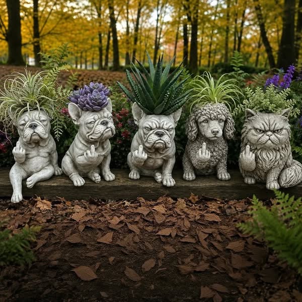 Funny French Bulldog Planter Pot