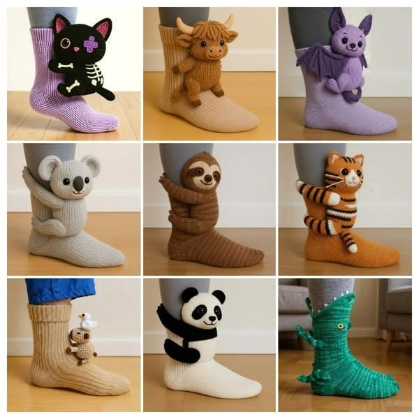 Last Day Sale 49% OFF Cosy 3D Knit Animal Socks, Cute & Comfy for You or a Lovely Gift