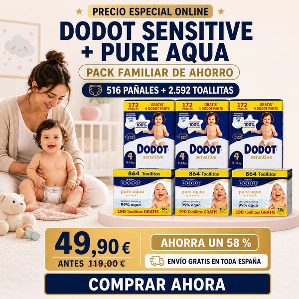 Mega Pack Familiar Dodot Sensitive + Pure Aqua