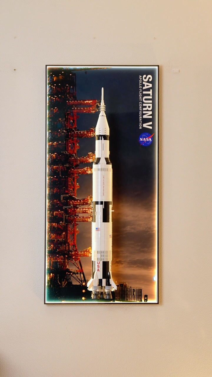 Wall Display Frame For LEGO® Ideas 92176 NASA Apollo Saturn