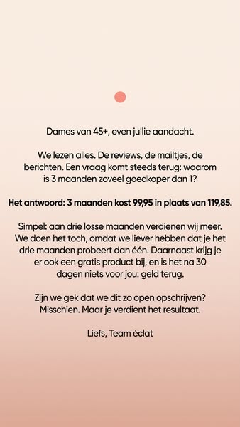 Niet tevreden, geld terug garantie binnen 30 dagen