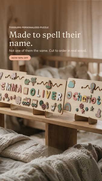 Made to spell their name, now 50% off