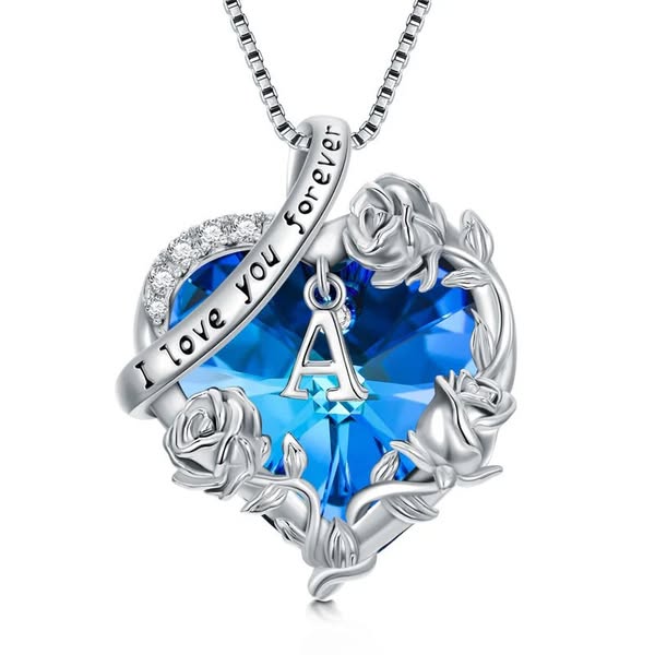 Crystal A-Z Initial Necklace
