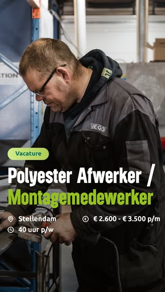 Polyester Afwerker / Montagemedewerker (40 uur per week)