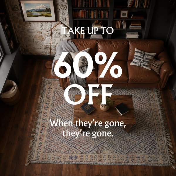 60%OFF Vintage Handmade Rug