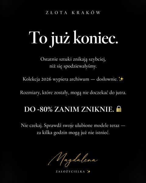 To już koniec. Do -80%.