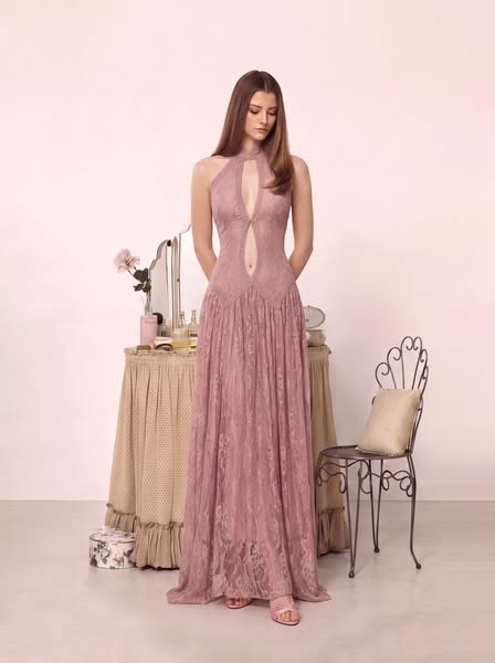 Ruffled Layered Maxi Dress In Pink | Sweet Offence