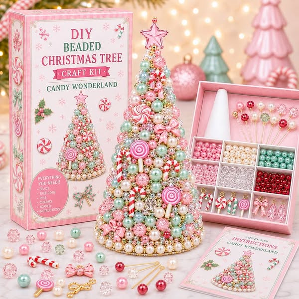 DIY Beaded Christmas Tree Craft Kit