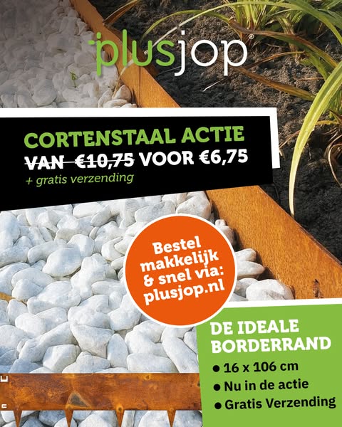 Cortenstaal borderrand 16×106 cm