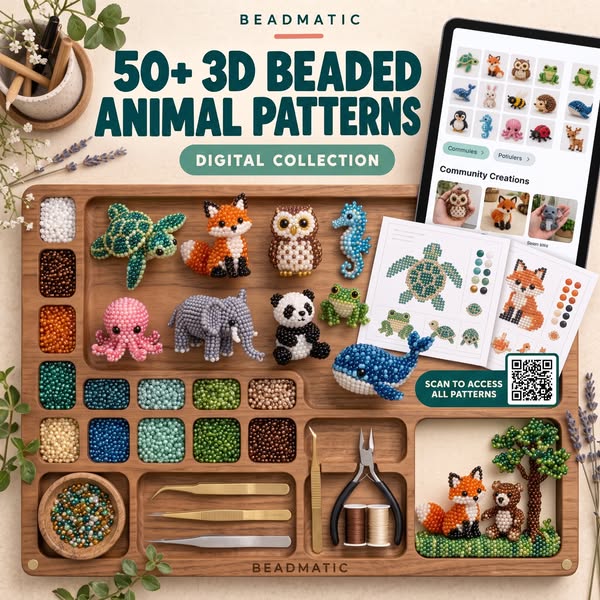 50+ 3D Beaded Animal Patterns