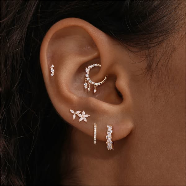 14K Gold Marquise Earrings