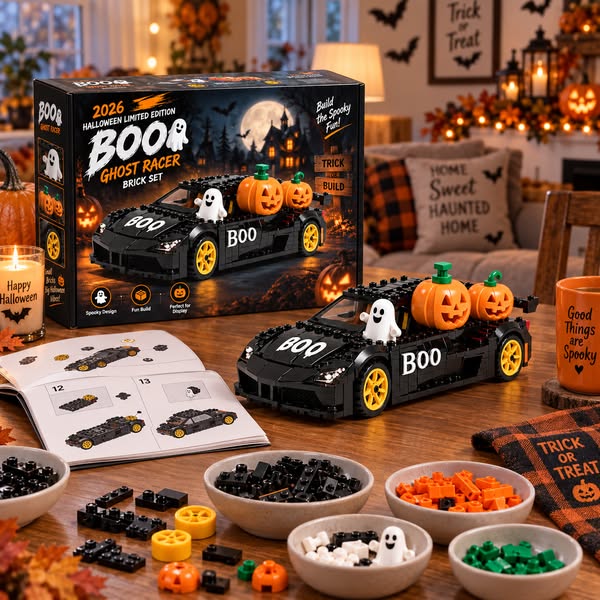 2026 Halloween Limited Edition "BOO" Ghost Racer Brick Set