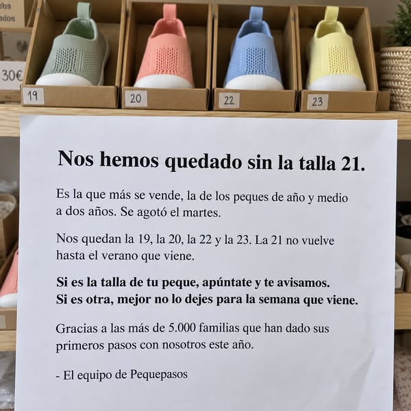 Nos hemos quedado sin la talla 21