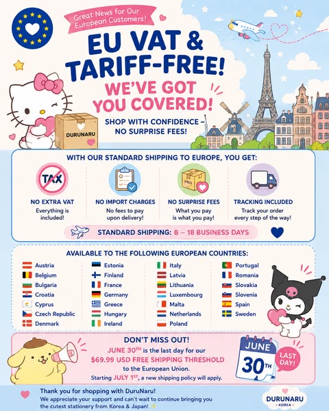 EU VAT & Tariff-Free Shipping!