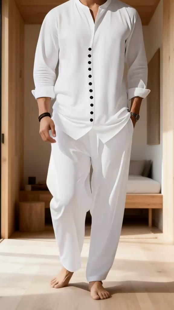 Ensemble Chemise et Pantalon Casual Minimaliste Homme