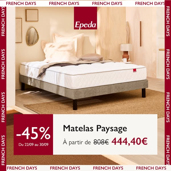 45% sur votre matelas