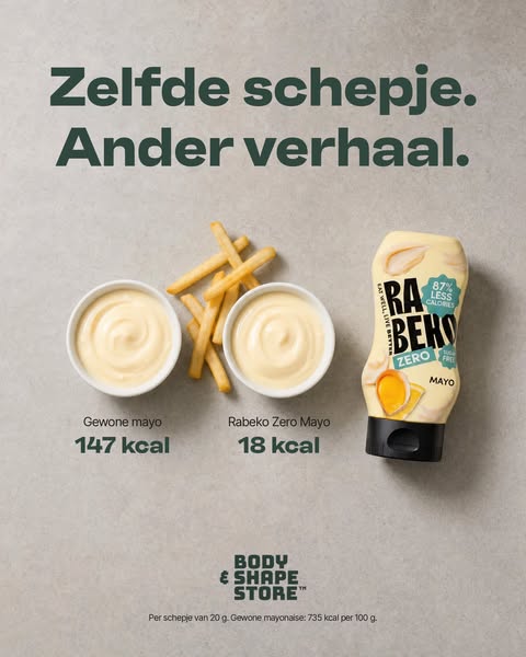147 kcal tegen 18 kcal