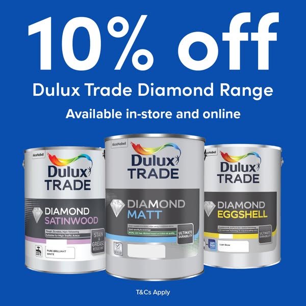 10% off the Dulux Trade Diamond Matt range