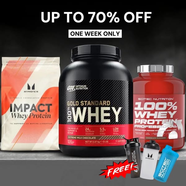 FLASH SALE: Up to 70% OFF Top Whey Protein! – Only One Week!
