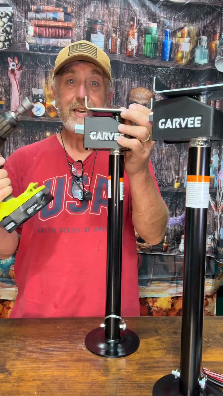Garvee Adjustable Stabilizer Jack's to hold up the frame of a travel trailer or RV